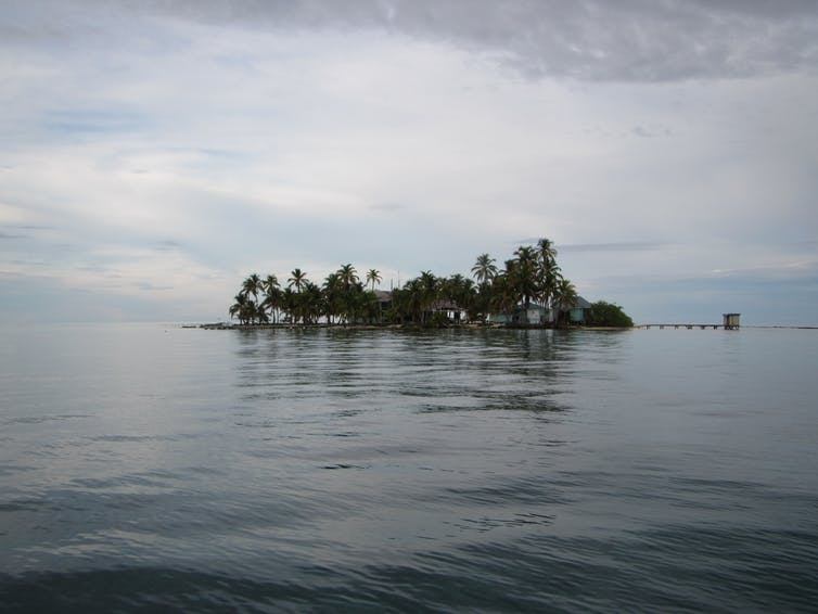The research station off the coast of Belize just looks like an island in the ocean.