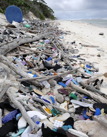 Cocos Keeling Islands plastic waste accumulation